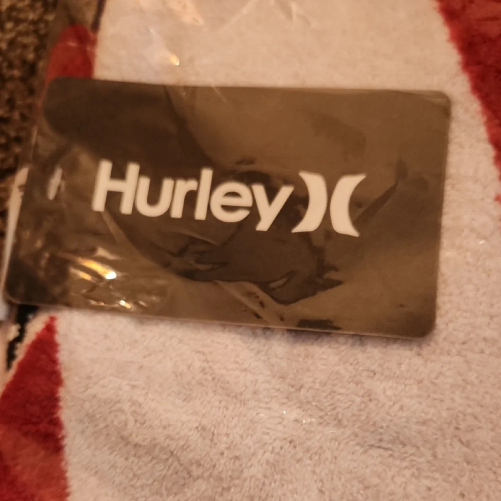 Hurley Vibrant Red and White Towel
